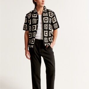 Abercrombie & Fitch Crochet Sweater Polo |Size L|